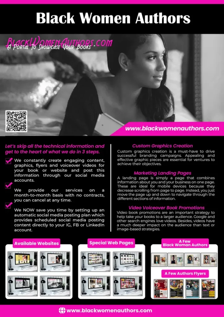 Black women authors event flyer design