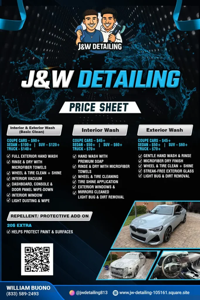 JW Detailing flyer design